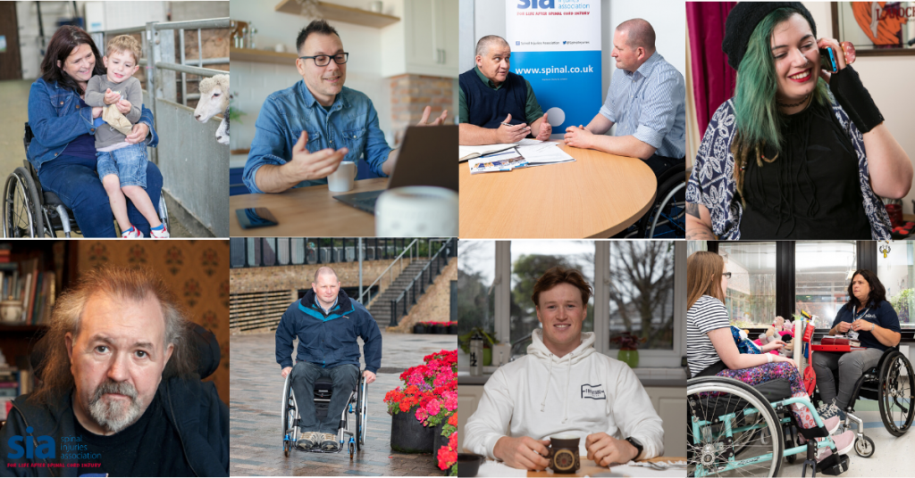 collage of images from the spinal injuries association
