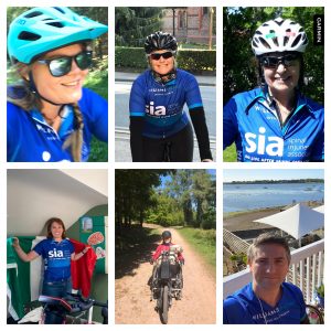 Montage of six cyclists who took part in the SIA virtual cycle ride. 