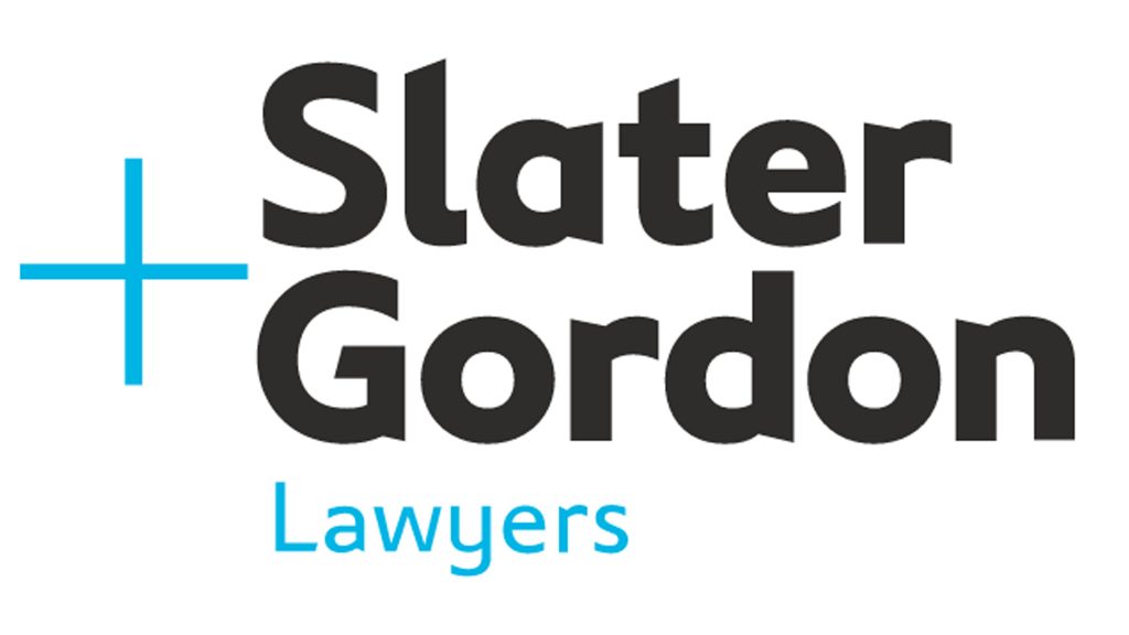 Slater Gordon lawyers logo with blue plus sign