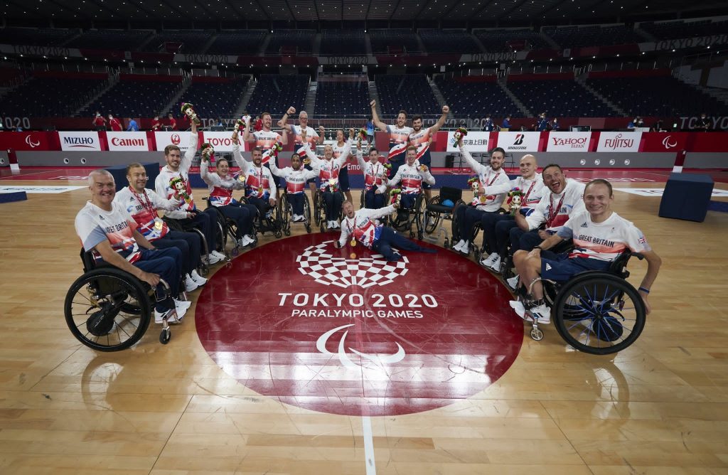 GB Wheelchair Rugby gold medal winning team Tokyo 2020 Paralympic Games