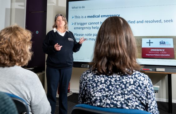 Picture taken at a SCI nurse face to face training session with Spinal Injuries Association