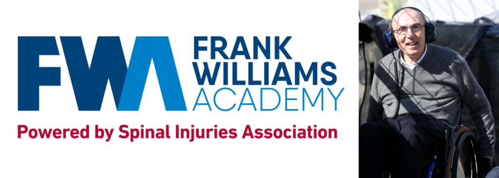 Frank Williams Academy logo featuring a photo of Frank Williams