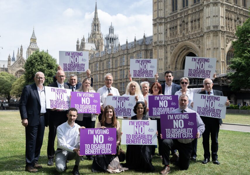 Disability Rights UK protest photocall against benefit cuts.