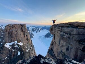 Niall and Finn McCann on top of Mount Asgard