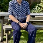 Male wearing a pair of adapted trends trousers