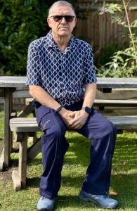 Male wearing a pair of adapted trends trousers