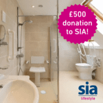 Poster advertising the £500 donation given to SIA when you order through Absolute Mobility