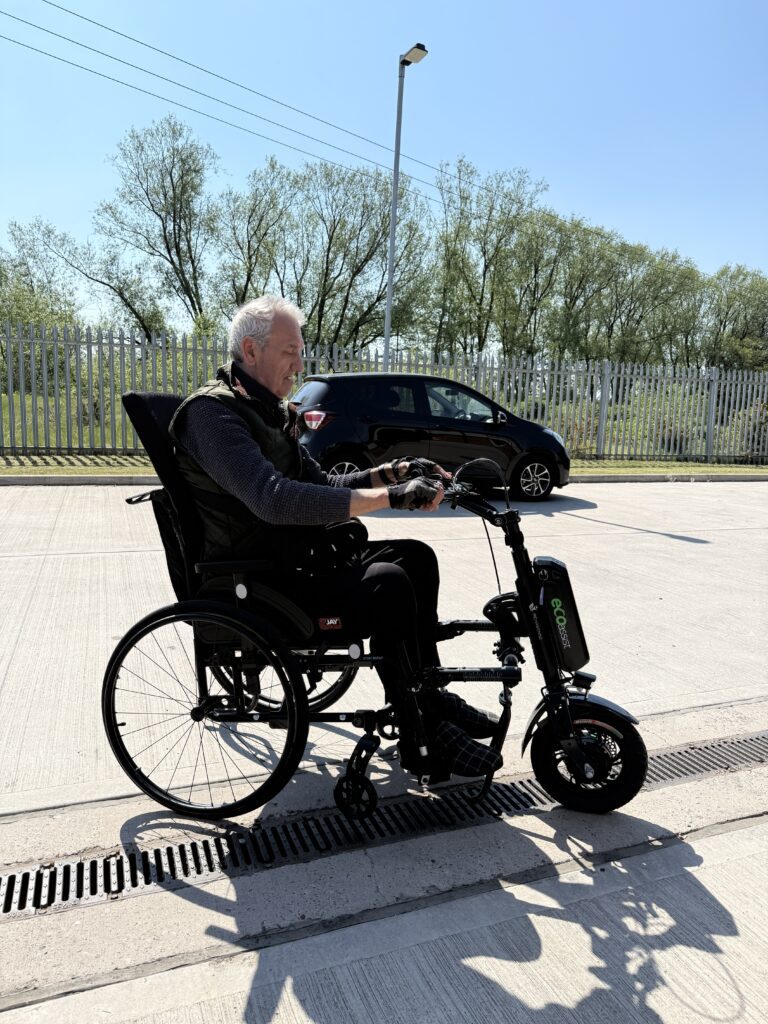 Male wheelchair user using Invictus equipment