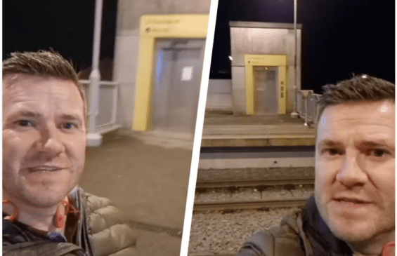 SIA support network manager Gary goes viral. Photo taken in front of broken lifts in Manchester