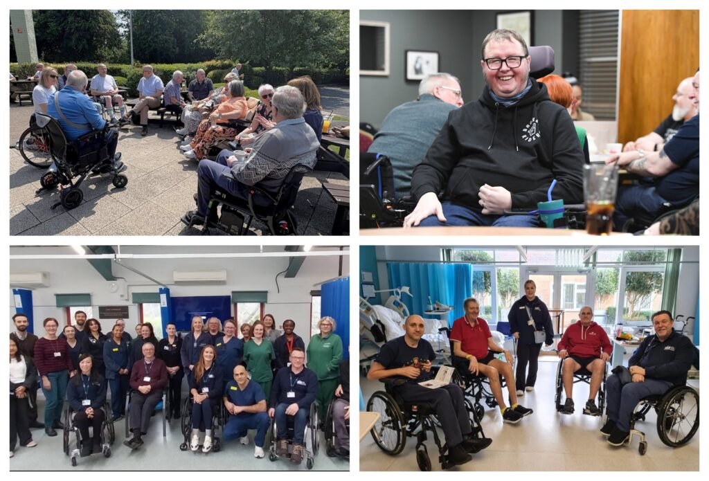 Montage of photos showing community groups, healthcare professionals training etc.